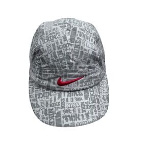Nike 5-Panel Hat 4-6X White Grey Graffiti Logo Print Adjustable‎ Kids Cap